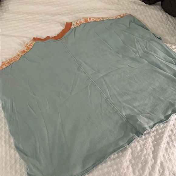 We the Free Blue and Orange Patterned Shirt - Picture 6 of 7